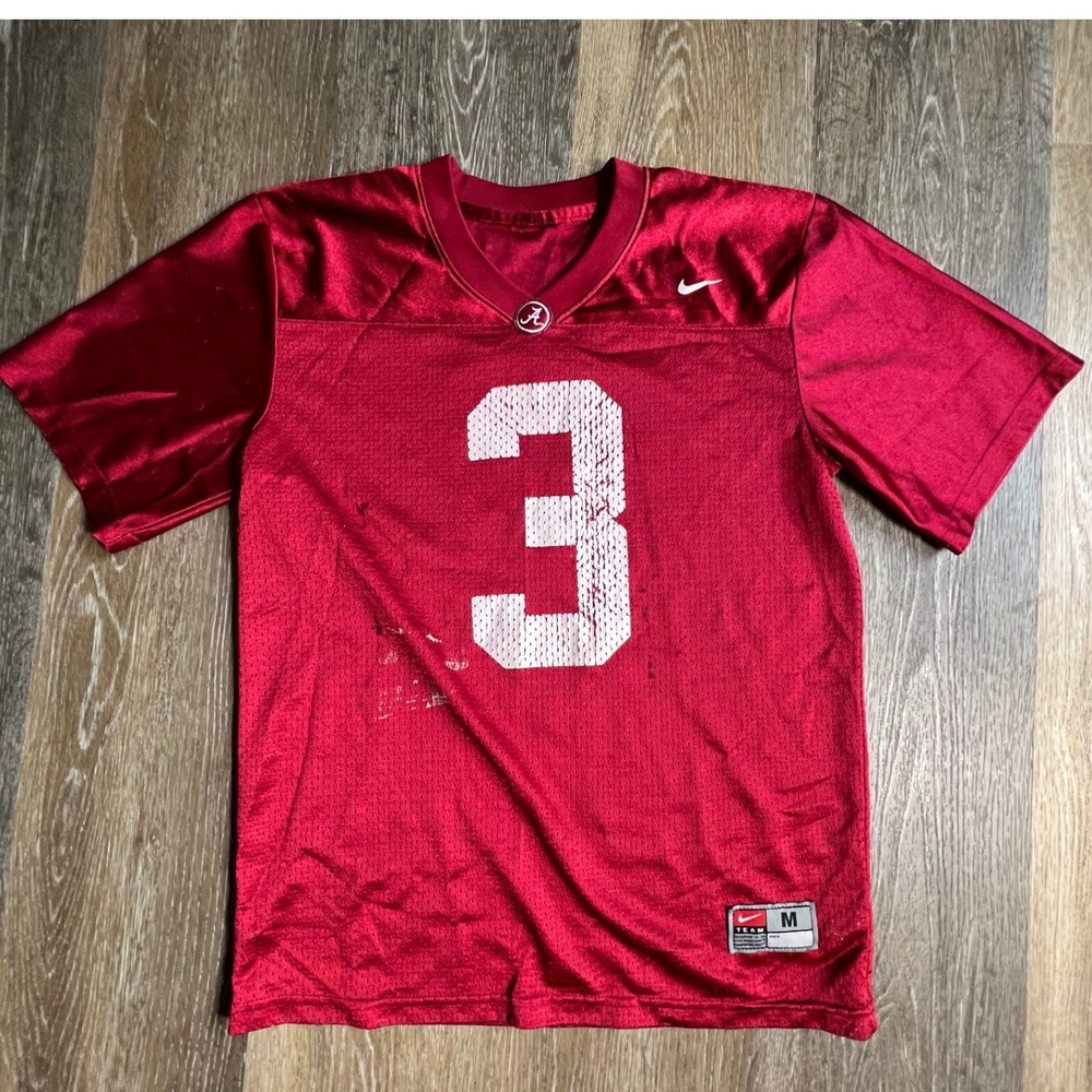 Nike Football Jersey Kids Medium Red‎ Alabama Crimson Tide #3 Mesh NCAA